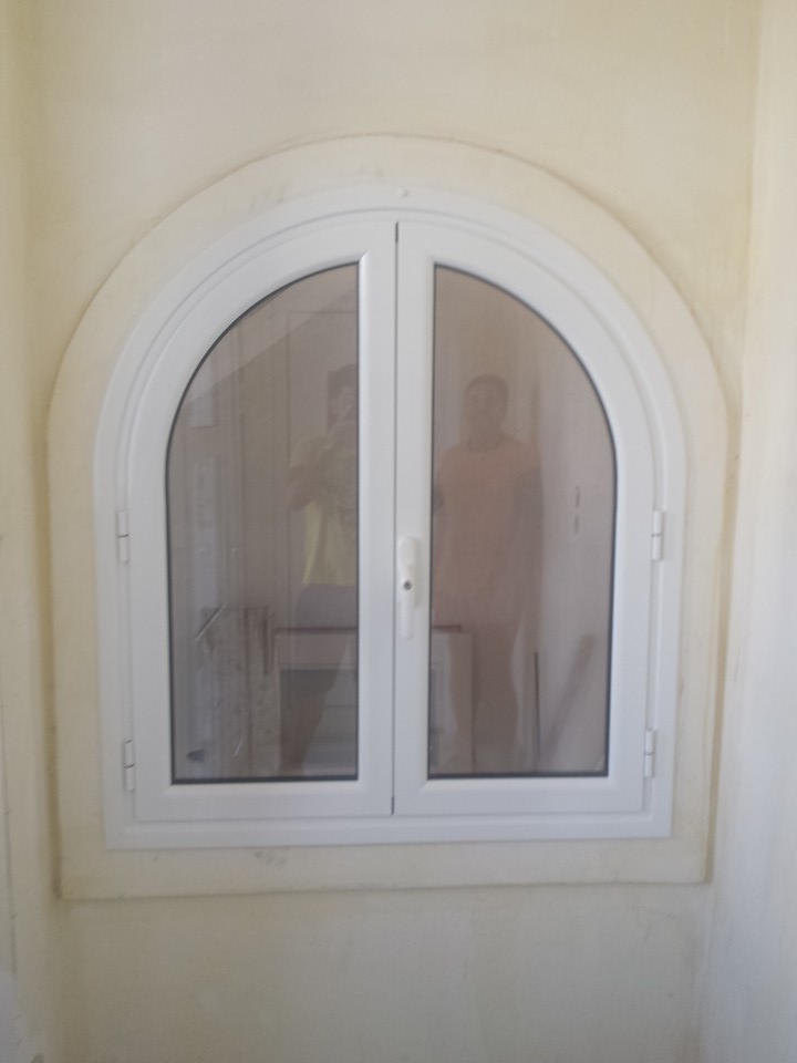 παράθυρο οβάλ αλουμινίου διπλό τζάμι