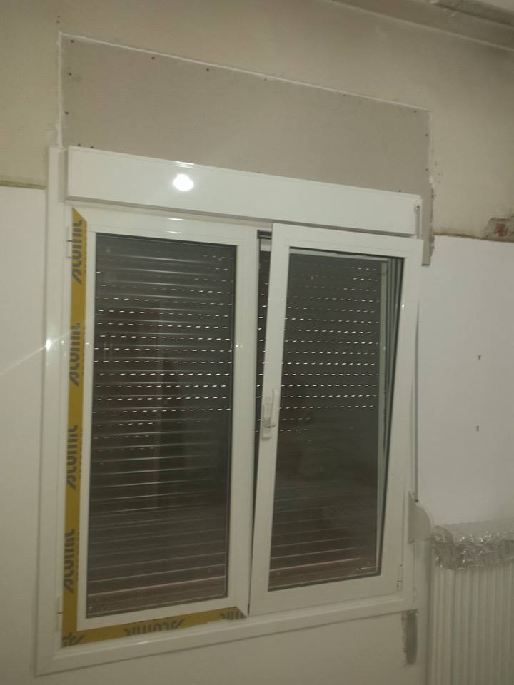 παράθυρο διπλό αλουμινίου με ανάκληση και ρολό κατασκευή ALUMIL